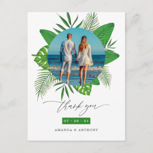 Tropical Beach Wedding Foto Vielen Dank Postkarte