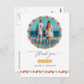 Tropical Beach Wedding Foto Vielen Dank Postkarte (Vorne/Hinten)