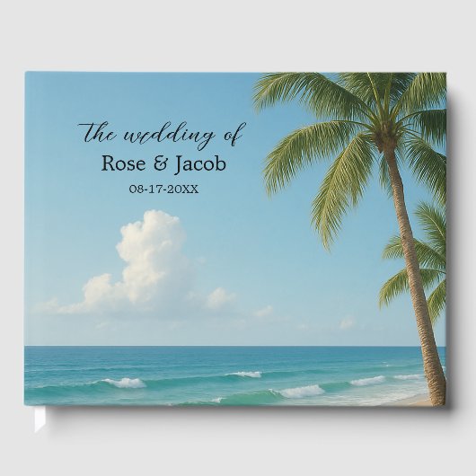 Tropical Beach Wedding Gästebuch (Vorderseite)