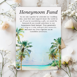 Tropical Beach Wedding Honeymoon Fund Begleitkarte