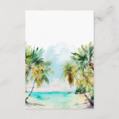 Tropical Beach Wedding Honeymoon Fund Begleitkarte (Rückseite)