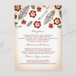 Tropical Beach Wedding Information Guest Card Begleitkarte
