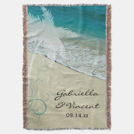 Tropical Beach Wedding Keepsake Decke (Vorderseite Vertikal)