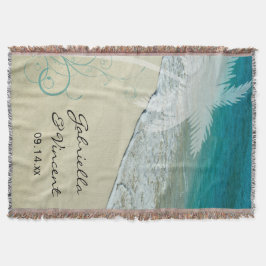 Tropical Beach Wedding Keepsake Decke