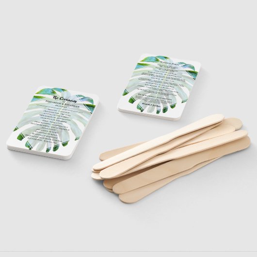 Tropical Beach Wedding Leaf Muster Fächer (Non-assembled)