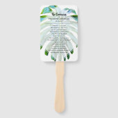 Tropical Beach Wedding Leaf Muster Fächer (Vorderseite)