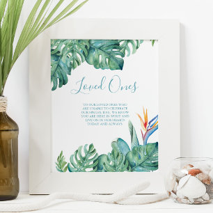 Tropical Beach Wedding Loved Ones Sign Poster