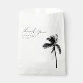 Tropical Beach Wedding Palm Tree Black & White Geschenktütchen (Vorderseite)