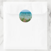 Tropical Beach Wedding Personalisiert Vielen Dank Runder Aufkleber (Tasche)