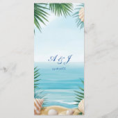 Tropical Beach Wedding Reception Menu Card Menükarte (Rückseite)