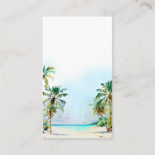 Tropical Beach Wedding Registry Begleitkarte (Rückseite)