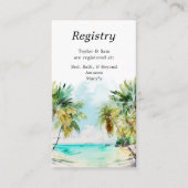 Tropical Beach Wedding Registry Begleitkarte (Vorderseite)