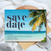 Tropical Beach Wedding rettet die Datumskarten Ankündigung