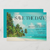 Tropical Beach Wedding rettet die Termine Save The Date (Vorne/Hinten)