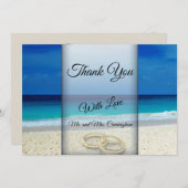 Tropical Beach Wedding & Rings Vielen Dank, dass S Einladung (Vorne/Hinten)