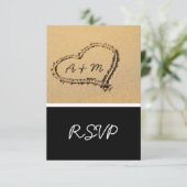 Tropical Beach Wedding RSVP Card für Square Einlad (Stehend Vorderseite)