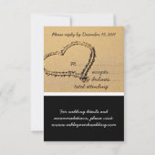 Tropical Beach Wedding RSVP Card für Square Einlad (Rückseite)