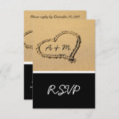 Tropical Beach Wedding RSVP Card für Square Einlad (Vorne/Hinten)