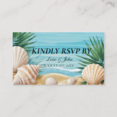 Tropical Beach Wedding RSVP QR Code Enclosure Begleitkarte (Rückseite)