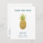 Tropical Beach Wedding Save the Date Ankündigungspostkarte (Vorne/Hinten)