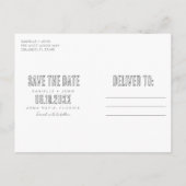 Tropical Beach Wedding Save the Date Ankündigungspostkarte (Rückseite)