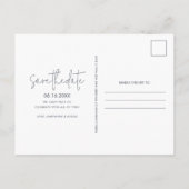 Tropical Beach Wedding Save the Date Ankündigungspostkarte (Rückseite)