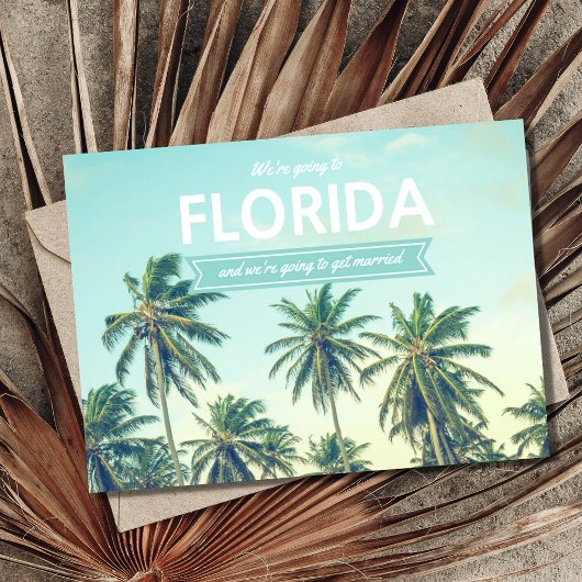 Tropical Beach Wedding Save the Date Ankündigungspostkarte