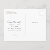 Tropical Beach Wedding Save the Date Ankündigungspostkarte (Rückseite)