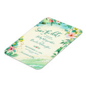 Tropical Beach Wedding SAVE THE DATE Floral Magnet (Linke Seite)