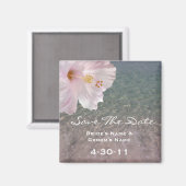 Tropical Beach Wedding Save the Date - Hibiskus Magnet (Vorderseite/Rückseite)