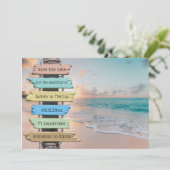 Tropical Beach Wedding Save the Date Karte (Stehend Vorderseite)