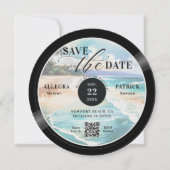 Tropical Beach Wedding Save the Date Music Liebe Q (Vorderseite)