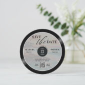 Tropical Beach Wedding Save the Date Musician QR (Stehend Vorderseite)