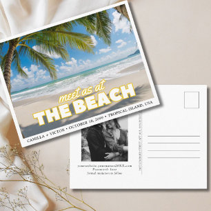 Tropical Beach Wedding Save the Date Postcard Postkarte