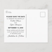 Tropical Beach Wedding Sunset Save the Date Ankündigungspostkarte (Rückseite)