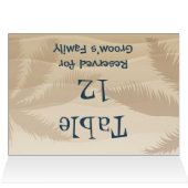 Tropical Beach Wedding Tischnummer (Innenansicht Horizontal (Oben))