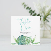 Tropical Beach Wedding Tischnummer