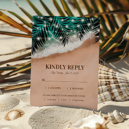 Tropical Beach Wedding UAWG Entree Choice RSVP Karte