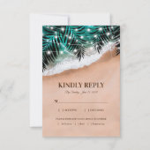 Tropical Beach Wedding UAWG Entree Choice RSVP Karte (Vorderseite)