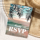 Tropical Beach Wedding UAWG | Lichtzeichenfolge Einladungspostkarte
