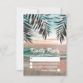 Tropical Beach Wedding UAWG | Lichtzeichenfolge RSVP Karte (Vorderseite)
