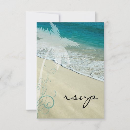 Tropical Beach Wedding UAWG Response Card RSVP Karte (Vorderseite)