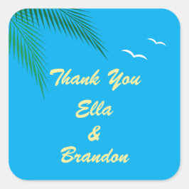 Tropical Beach Wedding Vielen Dank Sticker