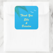 Tropical Beach Wedding Vielen Dank Sticker (Tasche)