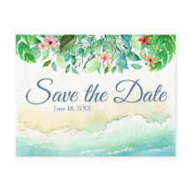 Tropical Beach Wedding Wasserfarbe Save the Date
