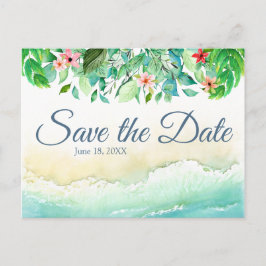 Tropical Beach Wedding Wasserfarbe Save the Date Postkarte