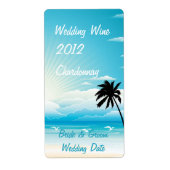 Tropical Beach Wedding Wine Label (Vorne)