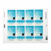 Tropical Beach Wedding Wine Label (Vorne)