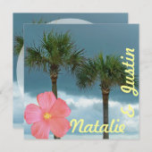 Tropical Beach Wedeldusche Einladung (Vorne/Hinten)