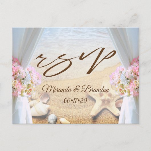 Tropical Beach Wedfish Muscheln UAWG Ankündigungspostkarte (Vorderseite)